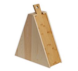 Renoir - Cassetta legno porta bottiglia + Porta formaggio con tagliere (cassa vuota)