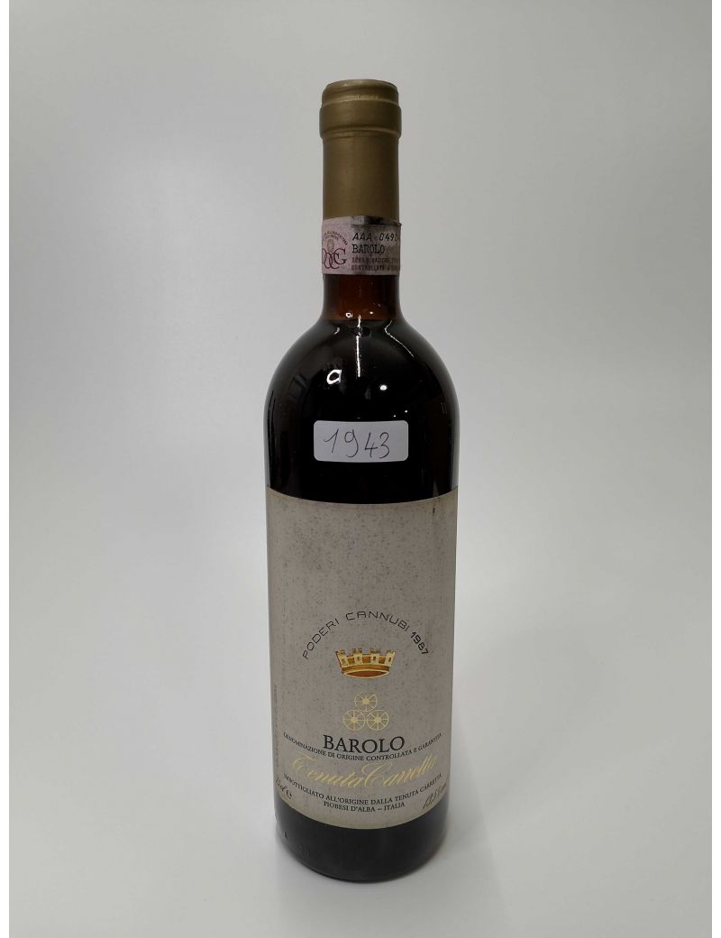 Vintage Bottle - Tenuta Carretta Barolo DOCG Poderi Cannubi 1987 0,75 lt. - COD. 1943 Vintage Bottle - Tenuta Carretta Barolo DOCG Poderi Cannubi 1987 0,75 lt. - COD. 1943