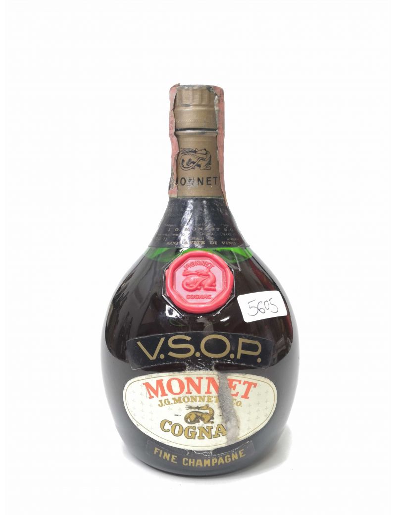 Vintage Bottle - J.G. Monnet Cognac Acquavite di Vino Fine Champagne VSOP 0,73 lt. - COD. 5605 Vintage Bottle - J.G. Monnet Cognac Acquavite di Vino Fine Champagne VSOP 0,73 lt. - COD. 5605