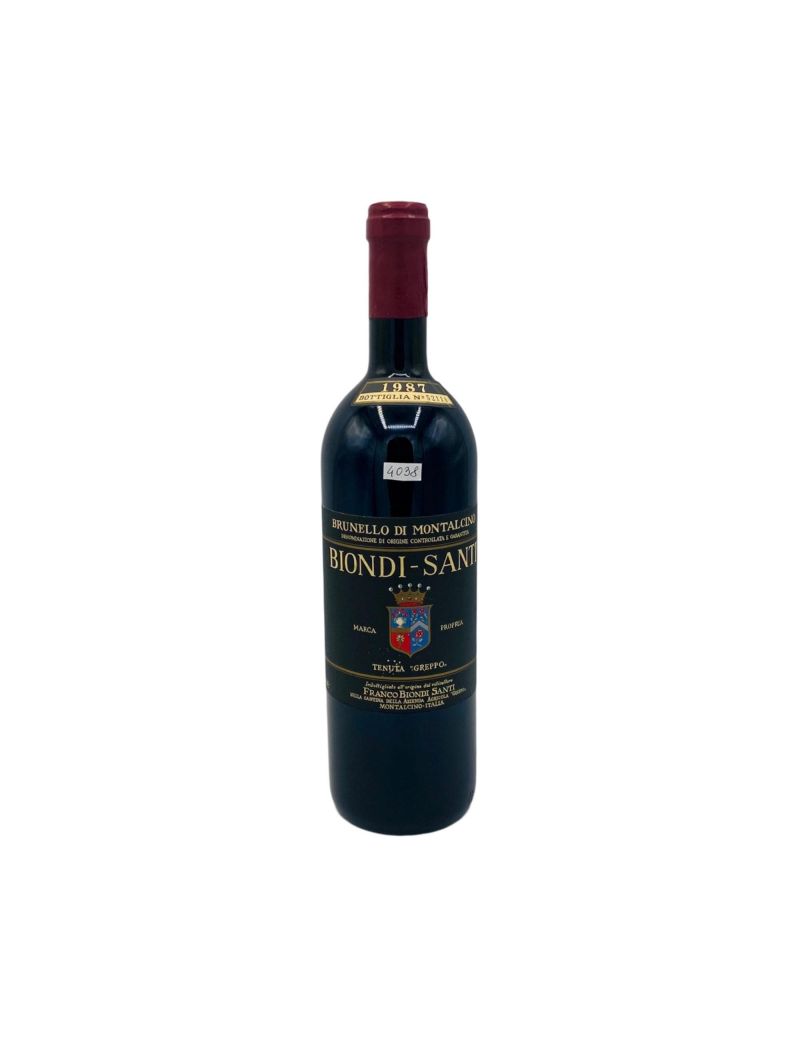 Vintage Bottle - Biondi Santi Brunello di Montalcino DOCG Tenuta Greppo 1987 0,75 lt. - COD. 4038 Vintage Bottle - Biondi Santi Brunello di Montalcino DOCG Tenuta Greppo 1987 0,75 lt. - COD. 4038
