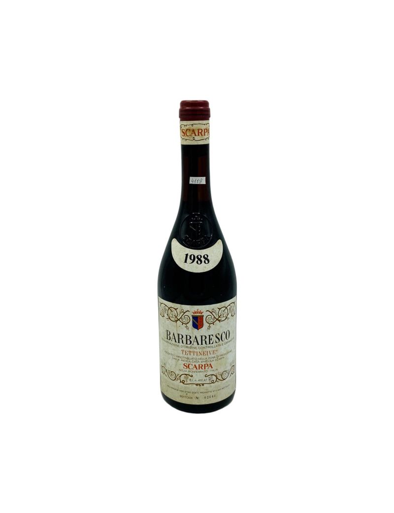 Vintage Bottle - Scarpa Barbaresco DOCG "Tettineive" 1988 0,75 lt. - COD. 4119