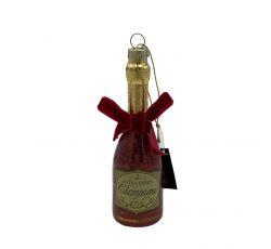 Werner Voss - Decorazione Natalizia per Albero di Natale Glass Pendant Champagne Colori assortiti 13x4.5 cm (1 pz.)