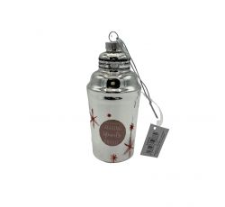 Werner Voss - Decorazione Natalizia per Albero di Natale Glass Pendant Shaker Silver 11x4.5 cm (1 pz.)