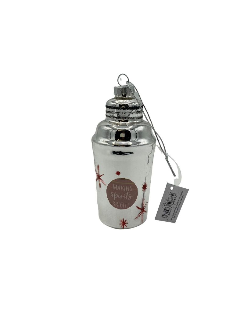 Werner Voss - Decorazione Natalizia per Albero di Natale Glass Pendant Shaker Silver 11x4.5 cm (1 pz.) Werner Voss - Decorazione Natalizia per Albero di Natale Glass Pendant Shaker Silver 11x4.5 cm (1 pz.)