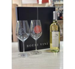 Boeri - Vino Bianco "Delicious" Confezione Regalo con due calici e bottiglia 0,75 lt.