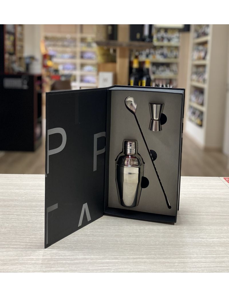 Renoir - Confezione Regalo "Cofanetto Barman" con Shaker, Jigger e Spooner