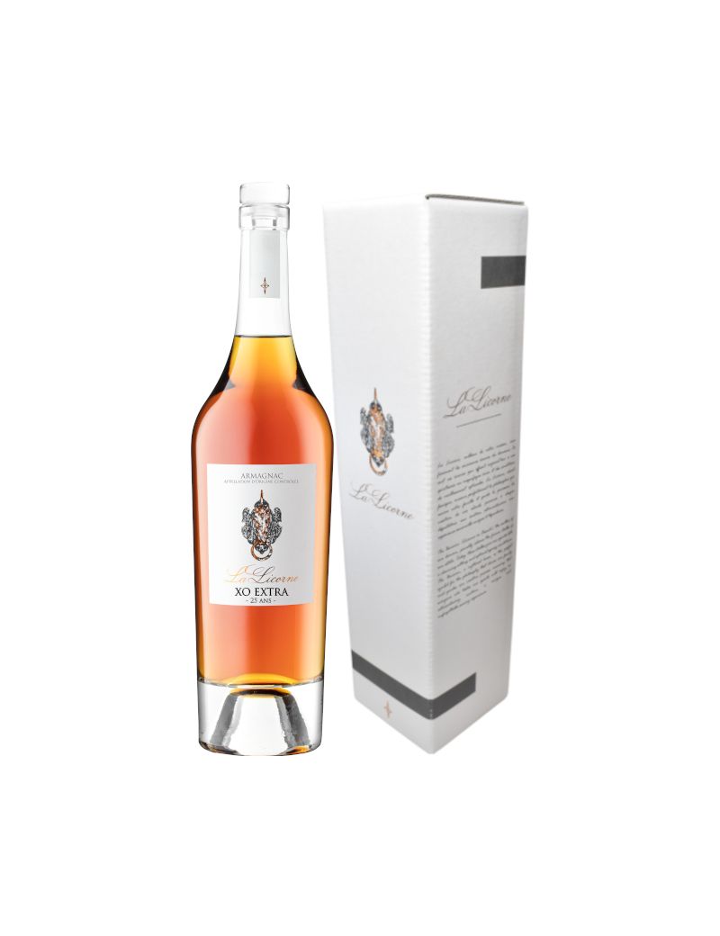 La Licorne - Bas Armagnac XO Extra 25 ans 0,70 lt. + Box