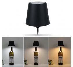 Lampada da Tavolo Wireless per Bottiglia ricaricabile USB Black