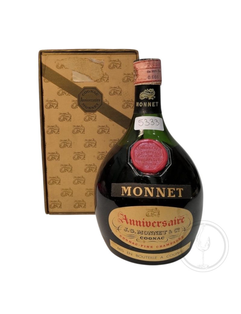 Vintage Bottle - J.G. Monnet & C. Cognac Fine Champagne Anniversaire 0,75 lt. + Box - COD. 5333