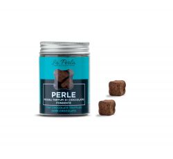 La Perla Cioccolato di Torino - Perle Fondente. Piccoli Tartufi di Cioccolato fondente con Nocciola 50 gr.