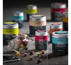 La Perla Cioccolato di Torino - Perle Fondente. Piccoli Tartufi di Cioccolato fondente con Nocciola 50 gr.