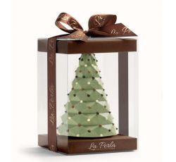 La Perla Cioccolato di Torino - Albero di Natale di Cioccolato Bianco e Pistacchio Salato 250 gr.
