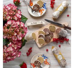 La Perla Cioccolato di Torino - Salame di Cioccolato Tartufo con Mandorle e Pistacchi 120 gr.