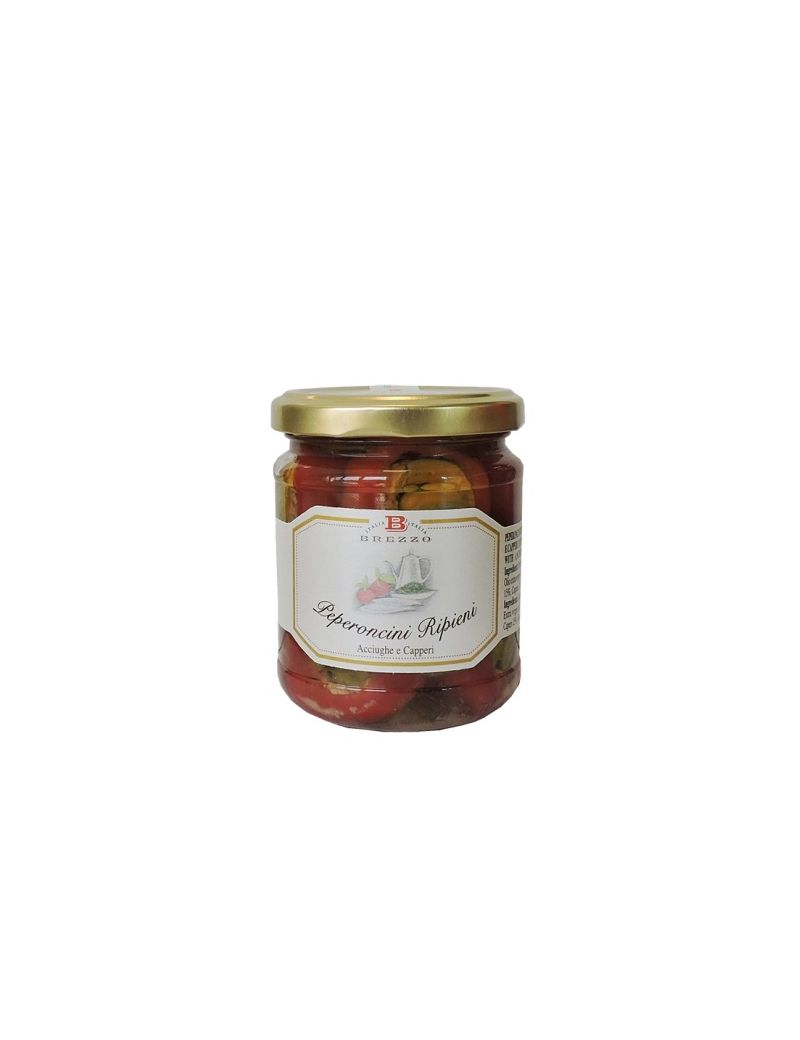 Brezzo - Peperoncini Ripieni con Acciughe e Capperi 180 gr.