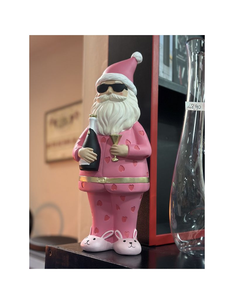 Werner Voss - Statuetta Ornamentale Babbo Natale & Wine Pink