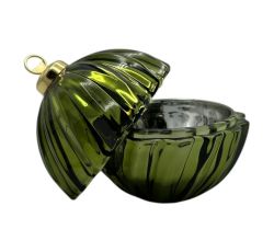 Iliadis Decoration - Porta Oggetti Pallina di Natale in vetro verde